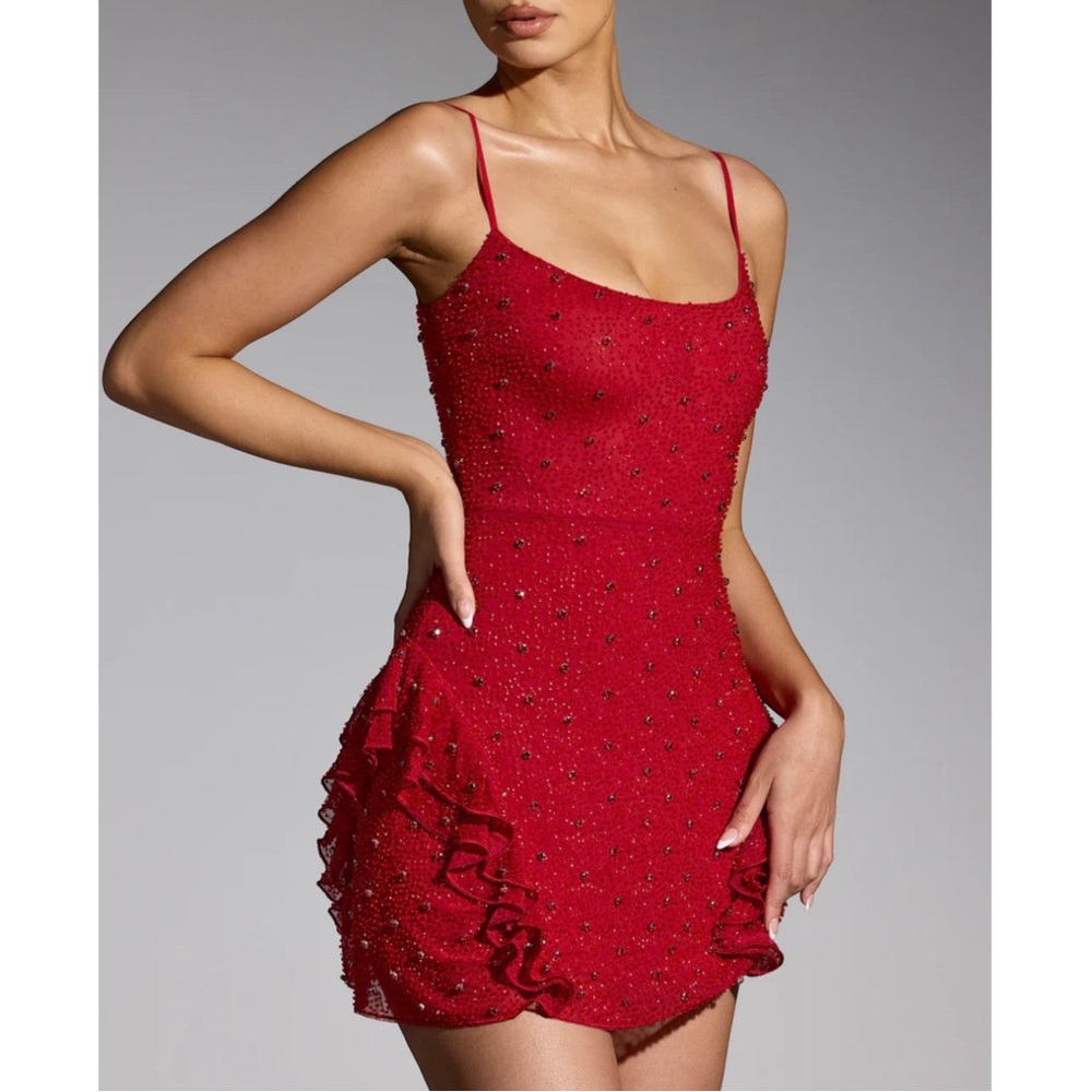 Oh Polly Domblans Embellished Mini Dress